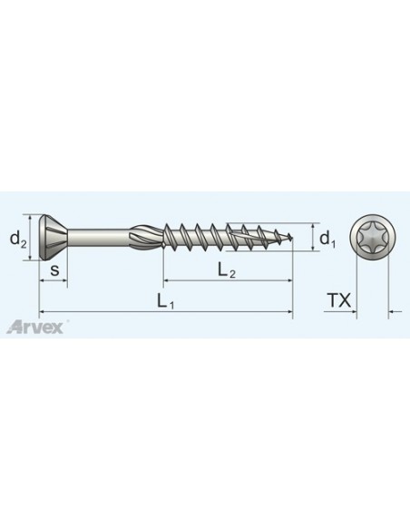 Wkręty tarasowe nierdzewne C2 TORX