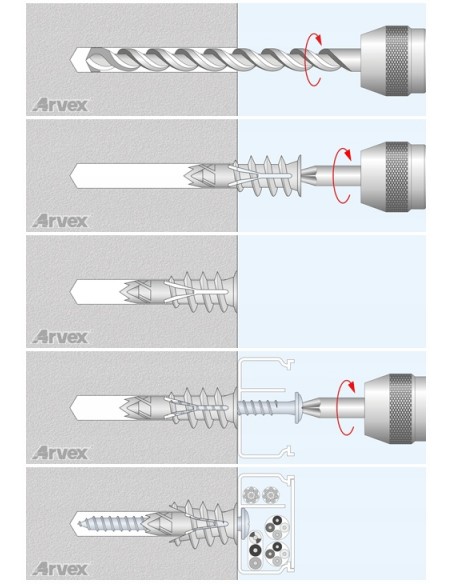 Samowiercące dyble do płyt g-k DRX-W 14/45 100szt.