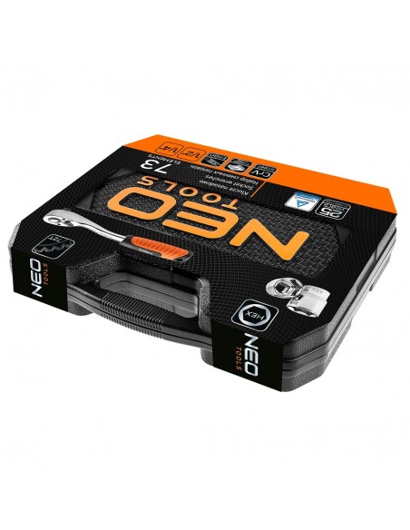 Klucze nasadowe 1/2" 1/4" 73szt. NEO