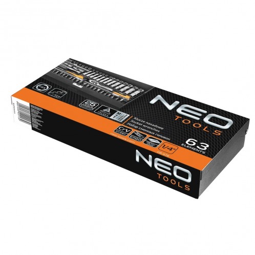 Klucze nasadowe 1/4" 63szt. NEO
