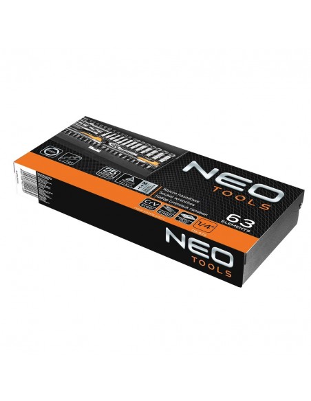 Klucze nasadowe 1/4" 63szt. NEO