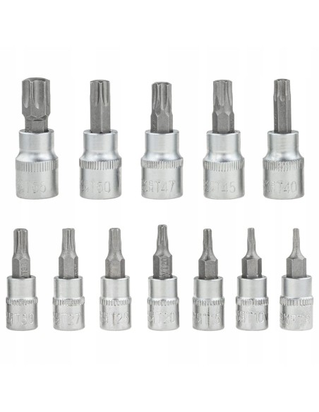 ZESTAW NASADEK TRZPIENIOWYCH TORX 1/4 3/8 T8-T55
