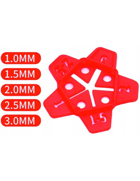 Krzyżyki gwiazdki dystansowe do płytek 1-3mm 50szt