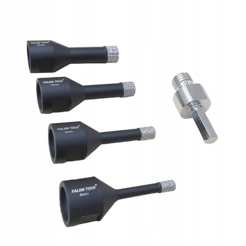 Otwornice diamentowe do gresu 4szt. +...