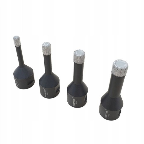 Otwornice diamentowe do gresu 4szt. +...