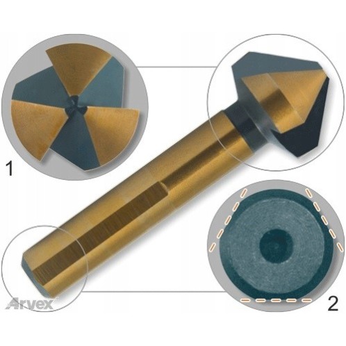 Zestaw pogłębiaczy stożkowych HSS 3...