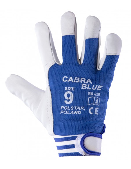 Rękawice robocze wzmacniane skórą CABRA BLUE