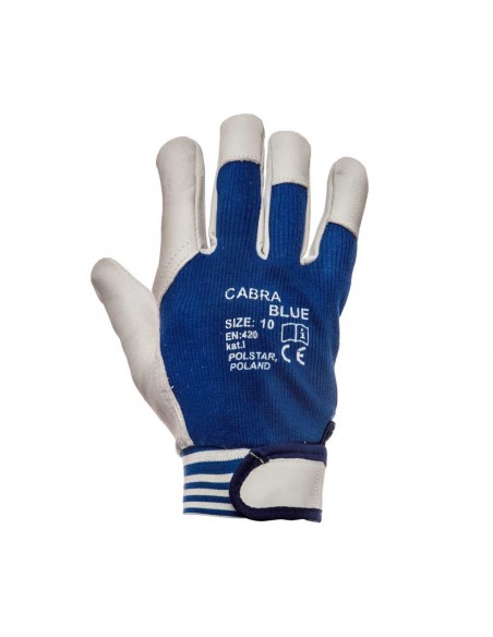 Rękawice robocze wzmacniane skórą CABRA BLUE