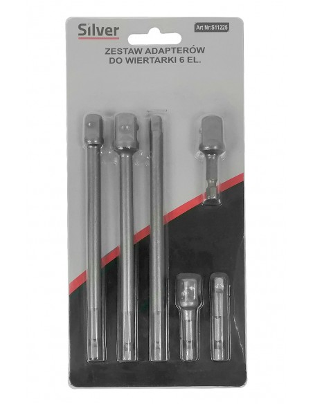 Adaptery do wiertarki 1/2, 3/8, 1/4 6szt 50-150mm
