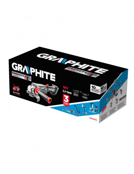 Szlifierka kątowa akumulatorowa Energy+ GRAPHITE 58G003